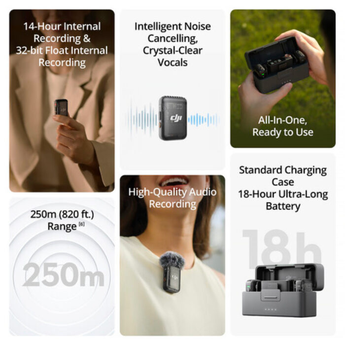 DJI Mic 2 2-Person Compact Digital Wireless Microp…e SystemRecorder for Camera & Smartphone (2.4 GHz) - Image 5