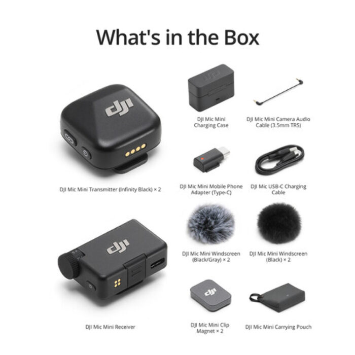 DJI Mic Mini 2-Person Compact Wireless Microphone System for Camera & Smartphone (2.4 GHz) - Image 2