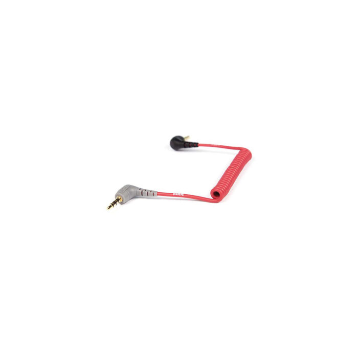 RODE SC7 3.5mm Right-Angle TRS to 3.5mm Right-Angle TRRS Coiled Adapter Cable for Smartphone - Image 1